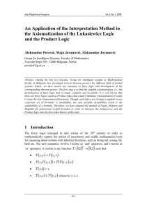 An Application of the Interpretation Method in and the Product Logic