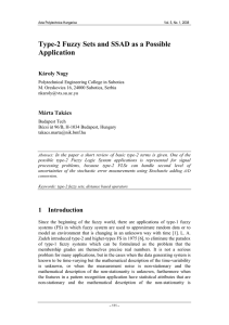 Type-2 Fuzzy Sets and SSAD as a Possible Application Károly Nagy