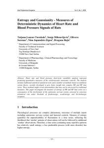 Entropy and Gaussianity - Measures of Blood Pressure Signals of Rats