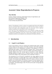 Accurate Colour Reproduction in Prepress Ákos Borbély