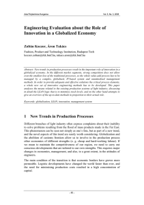 Engineering Evaluation about the Role of Innovation in a Globalized Economy