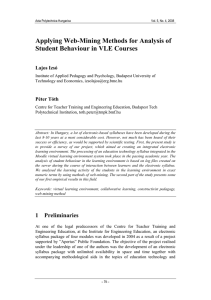 Applying Web-Mining Methods for Analysis of Student Behaviour in VLE Courses