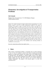 Elementary Investigation of Transportation Problems Edit Schmidt