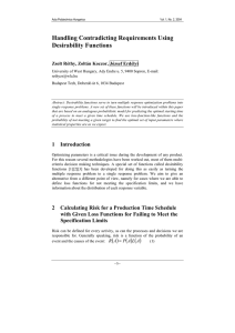 Handling Contradicting Requirements Using Desirability Functions Zsolt Réthy, Zoltán Koczor, József Erdélyi