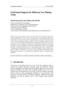 Grid-based Support for Different Text Mining Tasks