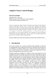 Adaptive Fuzzy Control Design Martin Kratmüller