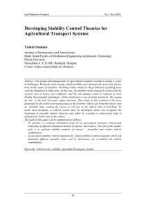 Developing Stability Control Theories for Agricultural Transport Systems Tamás Szakács