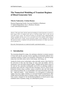 The Numerical Modeling of Transient Regimes of Diesel Generator Sets