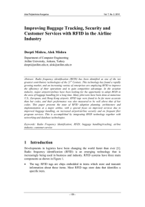 Improving Baggage Tracking, Security and Industry Deepti Mishra, Alok Mishra