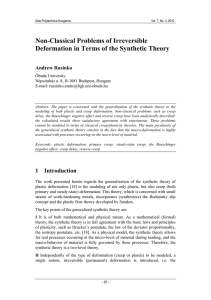 Non-Classical Problems of Irreversible Deformation in Terms of the Synthetic Theory