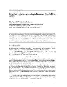 Fuzzy Interpolation According to Fuzzy and Classical Con- ditions
