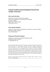 Unicast Position-based Routing Protocols for Ad-Hoc Networks Miss Laiha Mat Kiah