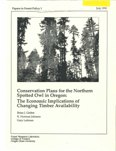 Conservation Plans for the Northern Spotted Owl in Oregon: Changing Timber Availability