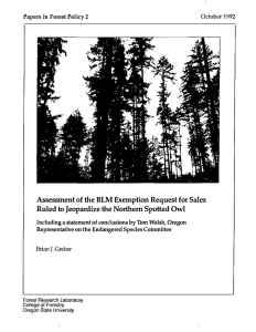 Assessment of the BLM Exemption Request for Sales