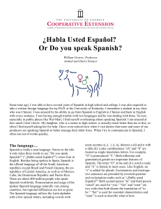 ¿Habla Usted Español? Or Do you speak Spanish?