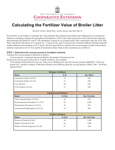 Calculating the Fertilizer Value of Broiler Litter
