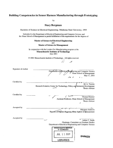 Building  Competencies  in Sensor  Harness Manufacturing through Prototyping Stacy Bergman