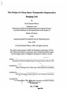 The Design of a Deep Space Transponder Regenerative Ranging Unit