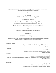 Temporal Characterization of Patient State with Applications to Prediction of... Anesthesia via Induction of Inhaled Desflurane