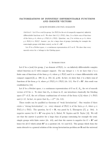 FACTORIZATIONS OF INFINITELY DIFFERENTIABLE FUNCTIONS AND SMOOTH VECTORS