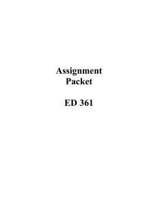 Assignment Packet  ED 361