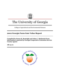 The University of Georgia 2002 Georgia Farm Gate Value Report