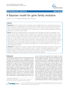 A Bayesian model for gene family evolution Open Access Liang Liu
