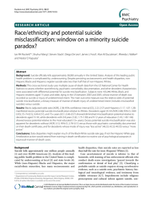 Race/ethnicity and potential suicide misclassification: window on a minority suicide paradox? Open Access