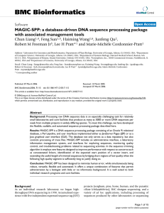 BMC Bioinformatics MAGIC-SPP: a database-driven DNA sequence processing package