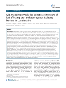 QTL mapping reveals the genetic architecture of barriers in Louisiana Iris