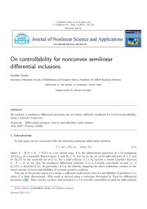 On controllability for nonconvex semilinear differential inclusions Aurelian Cernea