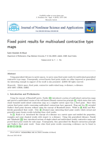 Fixed point results for multivalued contractive type maps Saleh Abdullah Al-Mezel