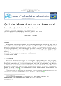 Qualitative behavior of vector-borne disease model Muhammad Ozair , Qamar Din