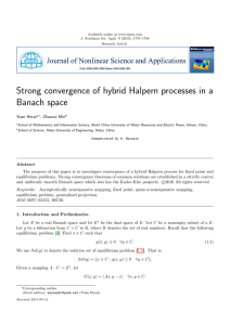 Strong convergence of hybrid Halpern processes in a Banach space Yuan Hecai