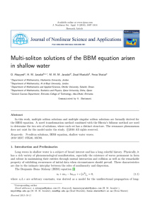 Multi-soliton solutions of the BBM equation arisen in shallow water O. Alsayyed