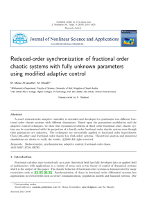 Reduced-order synchronization of fractional order chaotic systems with fully unknown parameters