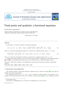 Fixed points and quadratic ρ-functional equations Choonkil Park , Sang Og Kim