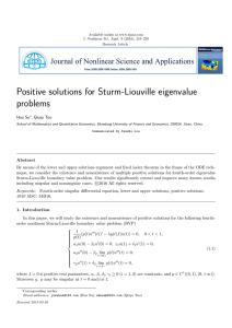 Positive solutions for Sturm-Liouville eigenvalue problems Hua Su , Qiuju Tuo