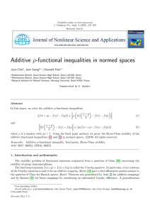 Additive ρ-functional inequalities in normed spaces Jiyun Choi , Juno Seong