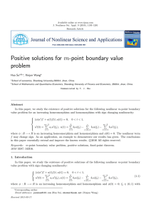 Positive solutions for m-point boundary value problem Hua Su , Xinjun Wang