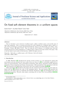 On fixed soft element theorems in se-uniform spaces ˙Izzettin Demir Ozbakır