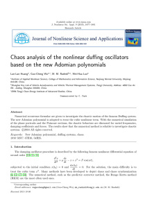 Chaos analysis of the nonlinear duffing oscillators Lan-Lan Huang , Guo-Cheng Wu