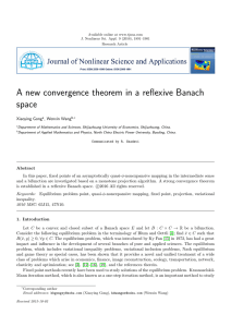 A new convergence theorem in a reflexive Banach space Xiaoying Gong
