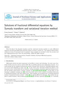 Solutions of fractional differential equations by Pranay Goswami , Rubayyi T Alqahtani
