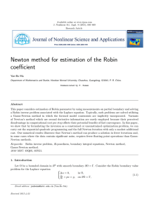 Newton method for estimation of the Robin coeﬃcient Yan-Bo Ma