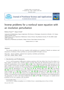 Inverse problems for a nonlocal wave equation with an involution perturbation