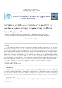 Difference-genetic co-evolutionary algorithm for nonlinear mixed integer programming problems Yuelin Gao