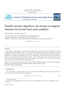Feasible iterative algorithms and strong convergence Shih-Sen Chang , Jing Quan