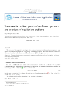 Some results on fixed points of nonlinear operators Peng Cheng
