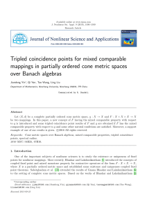 Tripled coincidence points for mixed comparable over Banach algebras